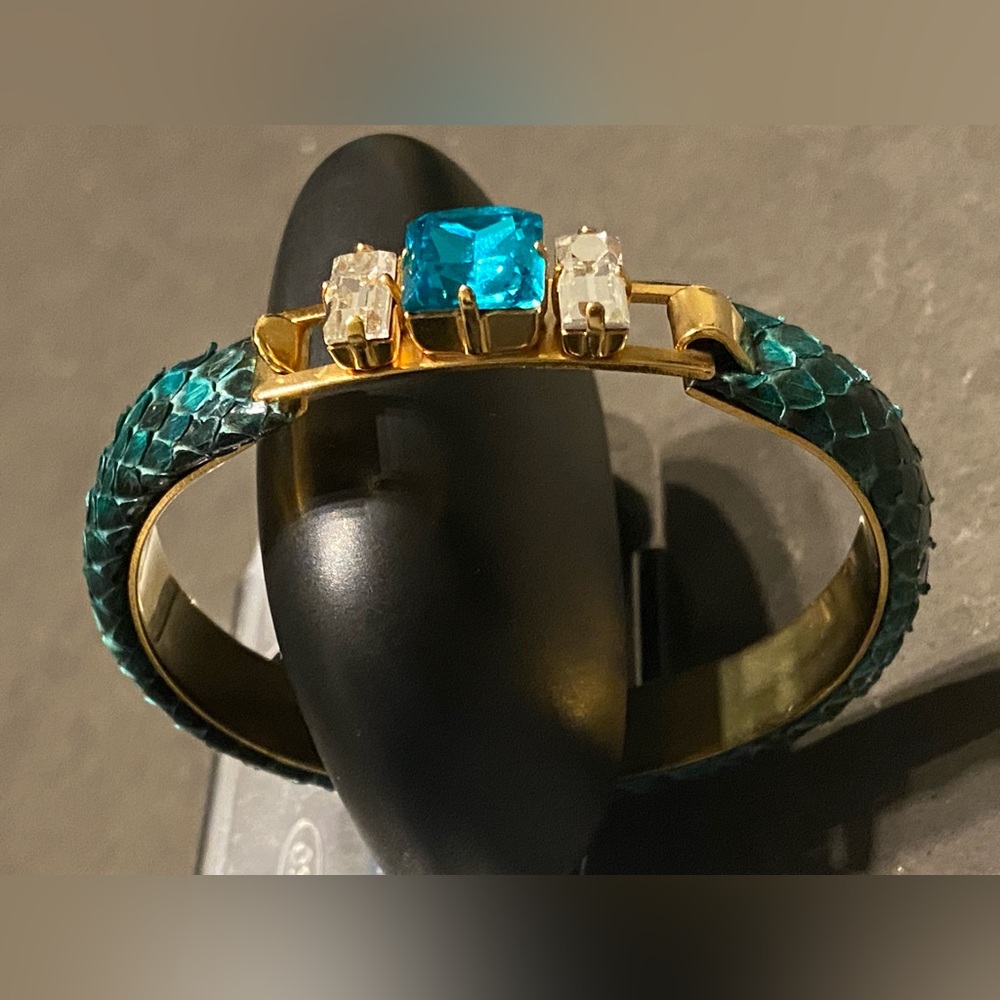Beautiful Bangle with snake skin Made in Italy - Picture 7 of 9